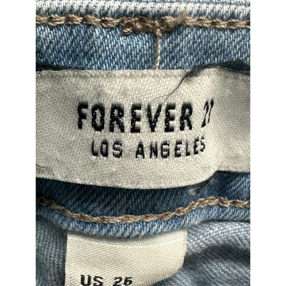 Forever 21 Premium Denim Skinny Jeans Women’s 26 Blue Distressed Ripped Pants - Picture 12 of 16